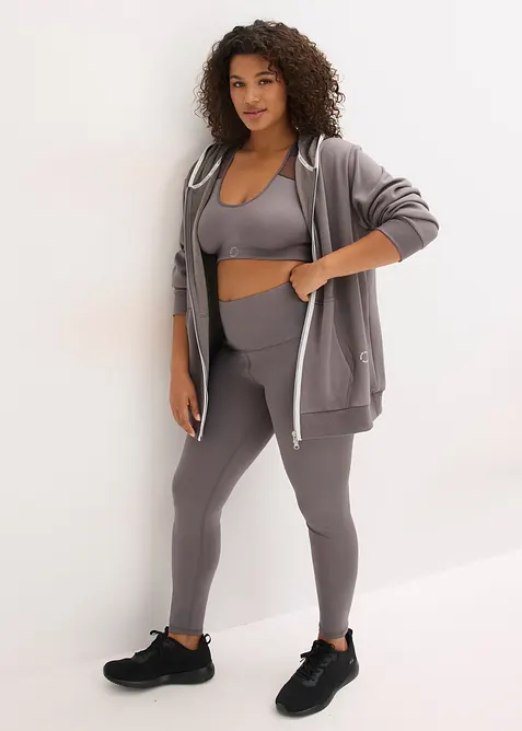 Felpa termica con zip ad asciugatura rapida, bonprix