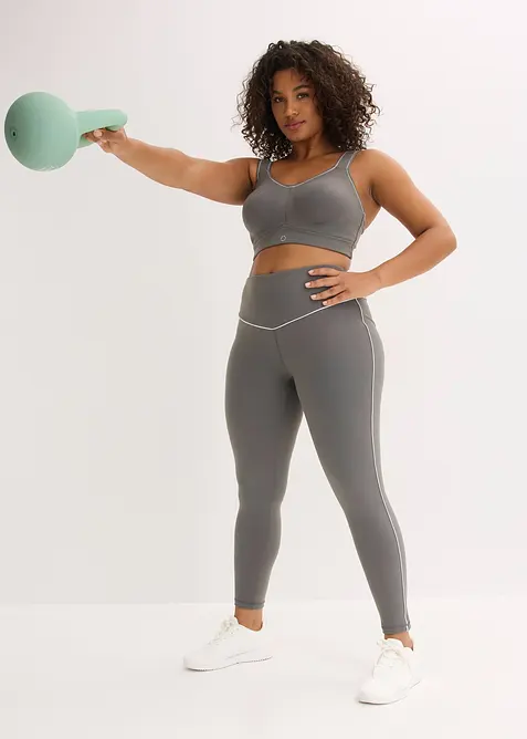 Leggings sportivi in tessuto sostenuto dalla mano simile al cotone, bonprix