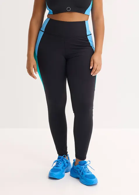 Leggings sportivi comodi in colori a contrasto, ad asciugatura rapida, bonprix