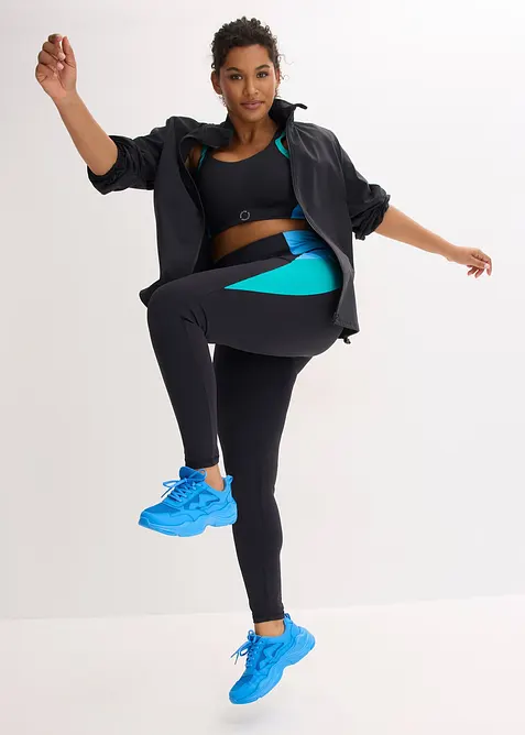 Leggings sportivi comodi in colori a contrasto, ad asciugatura rapida, bonprix
