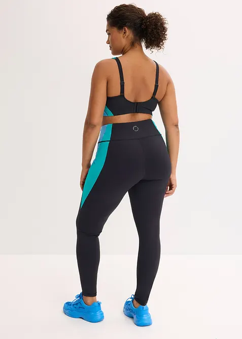 Leggings sportivi comodi in colori a contrasto, ad asciugatura rapida, bonprix