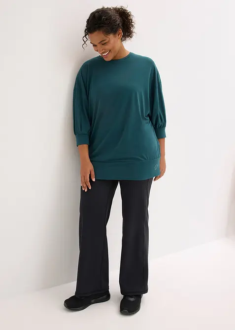 Maglia oversize per sport con maniche a 3/4 ad asciugatura rapida, bonprix