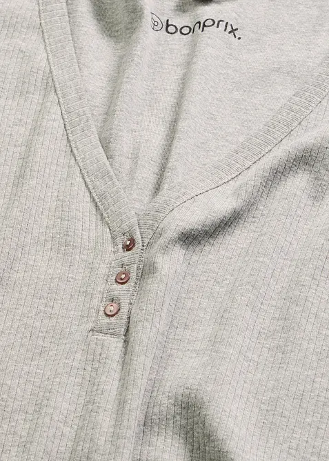 Camicia da notte a coste con abbottonatura, bonprix