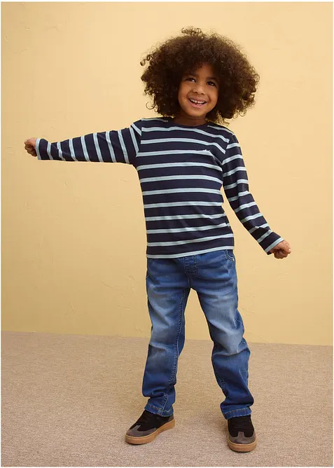 Maglia a maniche lunghe in puro cotone biologico (pacco da 2), bonprix