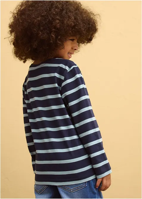 Maglia a maniche lunghe in puro cotone biologico (pacco da 2), bonprix