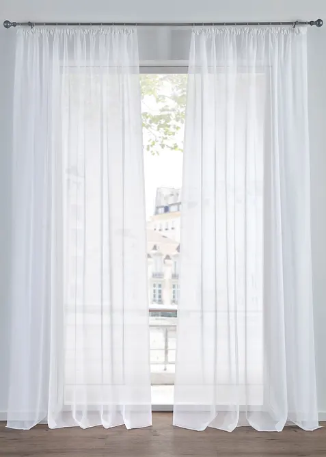 Tenda trasparente in voile leggero (pacco da 2), bonprix