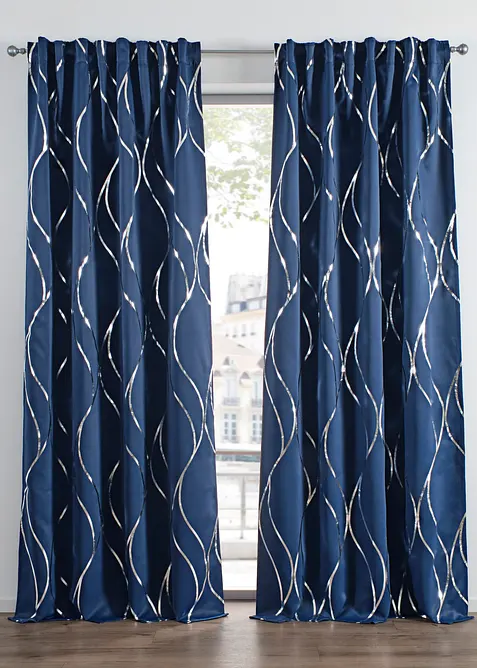 Tenda semioscurante in fantasia lucida (pacco da 1), bonprix