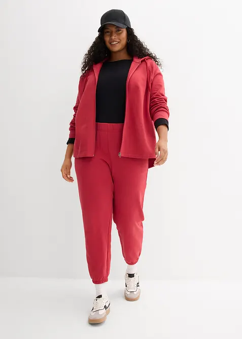 Felpa con zip in puro cotone biologico, bonprix