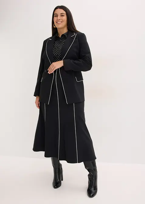 Gonna lunga in bengalina elasticizzata, bonprix