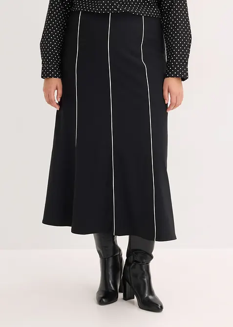 Gonna lunga in bengalina elasticizzata, bonprix