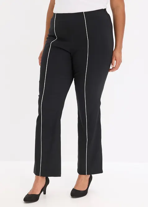 Pantaloni elasticizzati flared in bengalina, bonprix