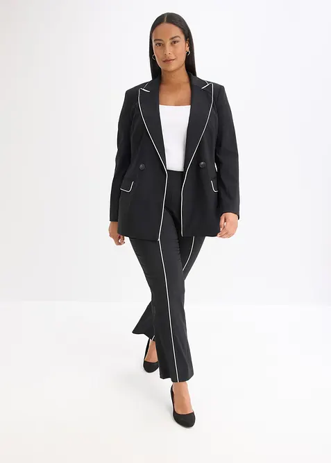 Pantaloni elasticizzati flared in bengalina, bonprix