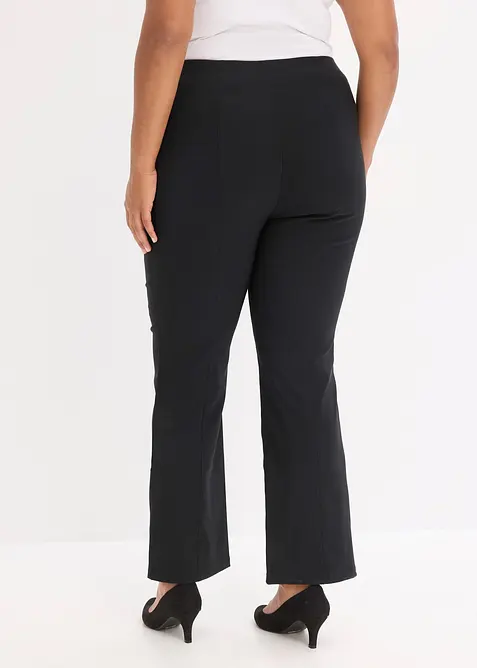 Pantaloni elasticizzati flared in bengalina, bonprix