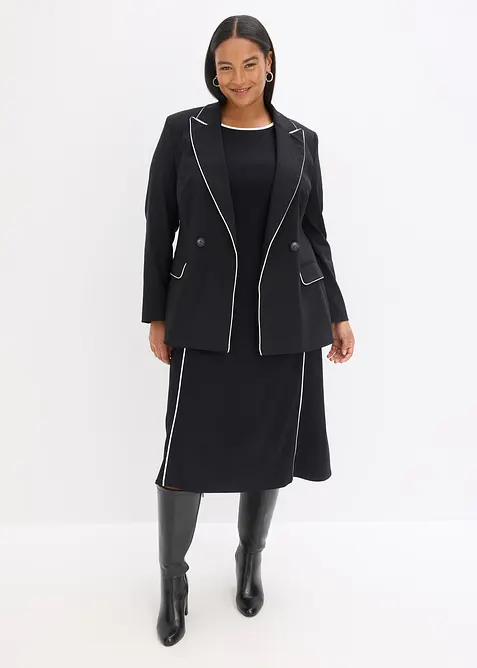 Abito midi in punto di Roma, bonprix