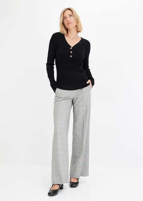 Maglione a coste con viscosa, bonprix