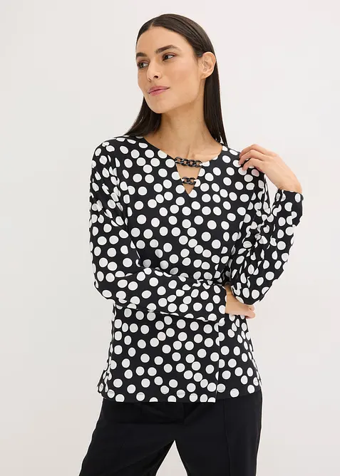 Tunica a maniche lunghe con dettaglio decorativo, bonprix