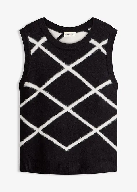 Gilet con filato piumato, bonprix