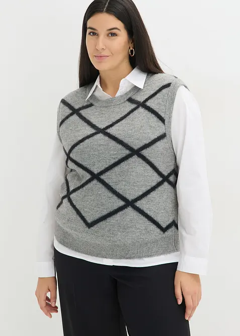 Gilet con filato piumato, bonprix