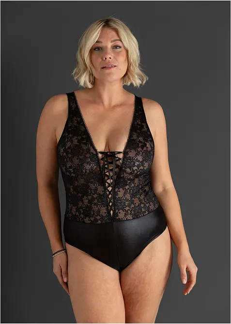 Body ouvert in look bagnato, bonprix