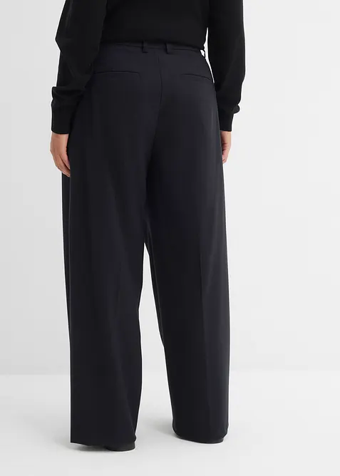 Pantaloni larghi in misto viscosa, vita alta, bonprix