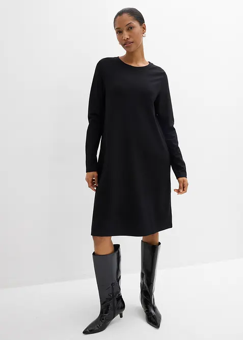 Abito svasato in maglina di misto viscosa, bonprix