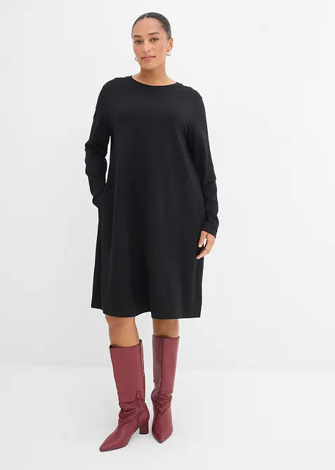 Abito svasato in maglina di misto viscosa, bonprix