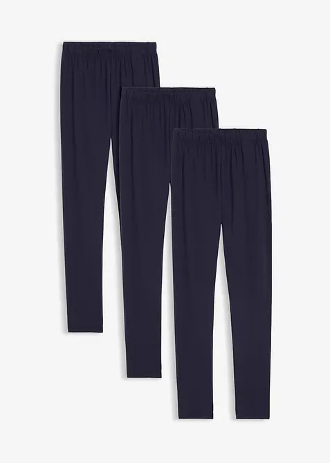 Leggings elasticizzati in misto cotone biologico (pacco da 3), bonprix
