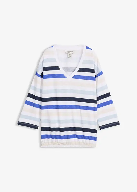 Maglia in cotone biologico fiammato con maniche a 3/4, bonprix