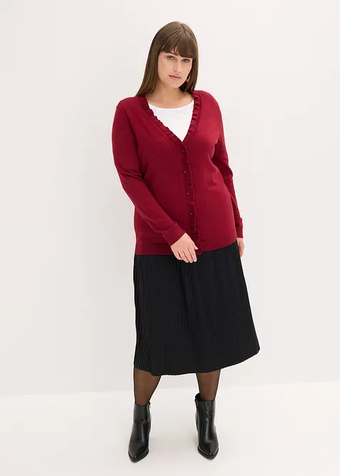 Cardigan in filato fine di misto viscosa fluente, bonprix