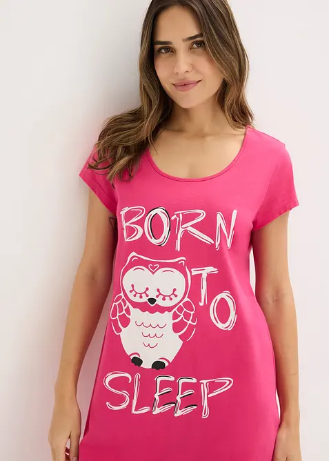 Camicia da notte corta in puro cotone, bonprix