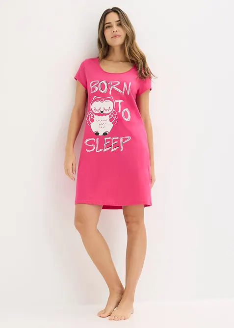 Camicia da notte corta in puro cotone, bonprix