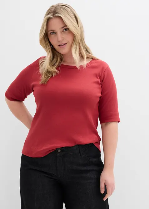 Maglia a costine con cotone biologico (pacco da 2), bonprix