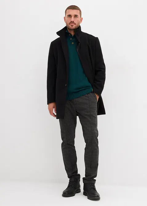 Maglione con bottoni in misto cotone morbido, bonprix