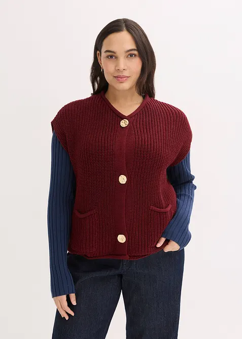 Gilet in maglia con tasche, bonprix