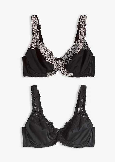 Reggiseno con ferretto e spalline imbottite (pacco da 2), bonprix