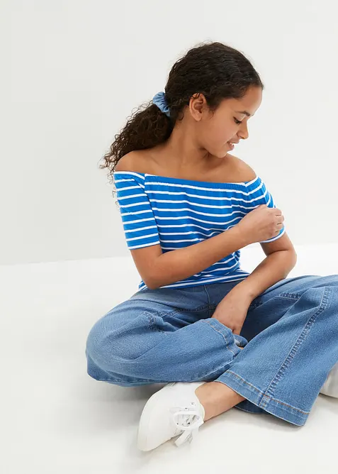 Jeans wide leg, vita media, bonprix