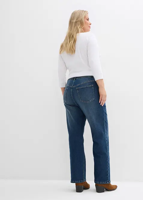 Jeans straight loose fit, vita alta, bonprix