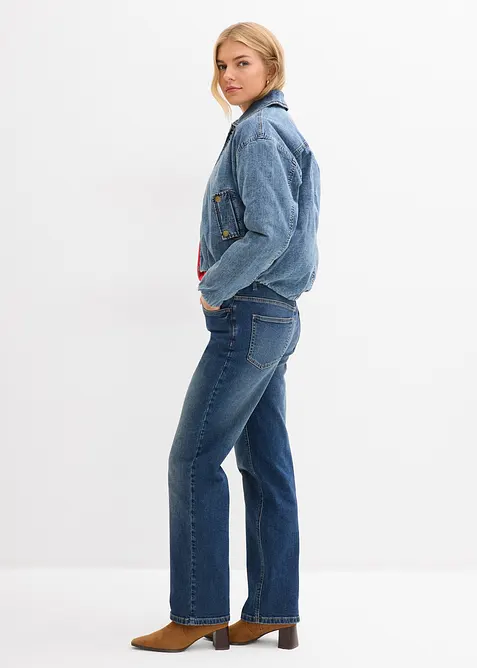 Giacca di jeans con fodera calda e fondo a palloncino, bonprix