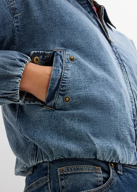 Giacca di jeans con fodera calda e fondo a palloncino, bonprix