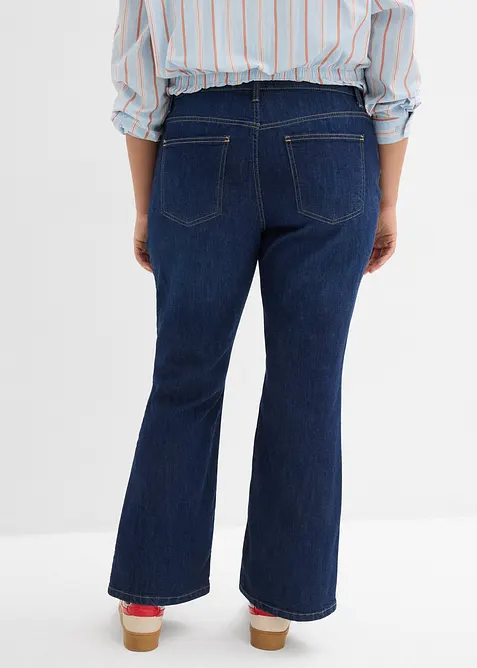 Jeans a zampa, vita media, bonprix