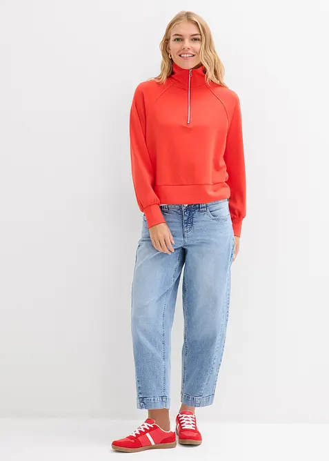 Jeans barrel cropped, vita media, bonprix