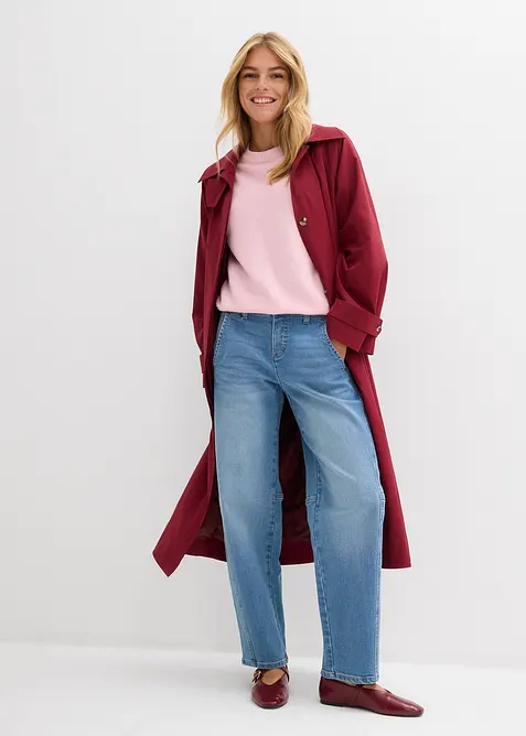 Jeans barrel, vita media, bonprix