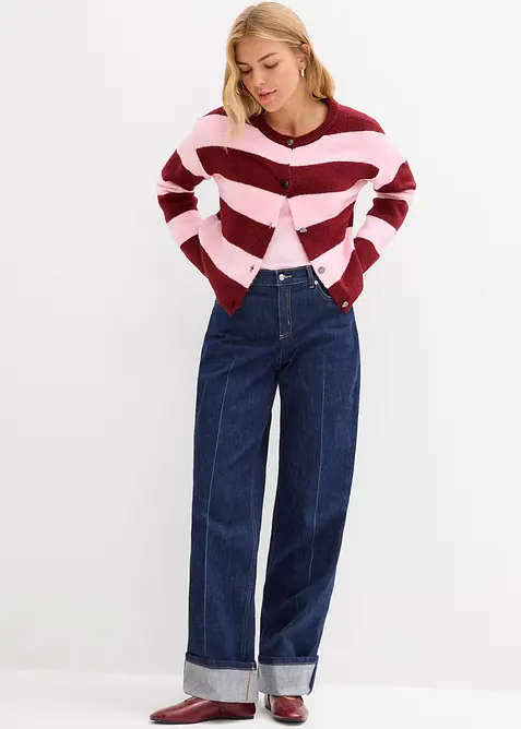 Jeans straight full length, vita media, bonprix