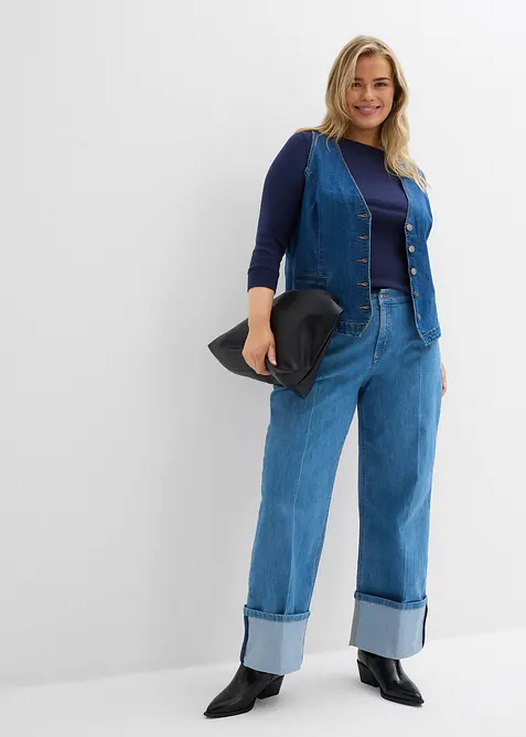 Jeans straight full length, vita media, bonprix