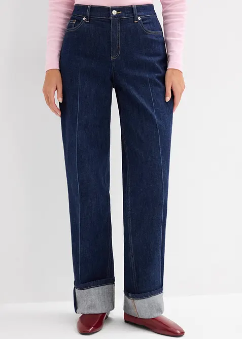 Jeans straight full length, vita media, bonprix
