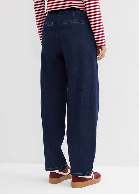 Jeans barrel con elastico in vita, vita media, bonprix