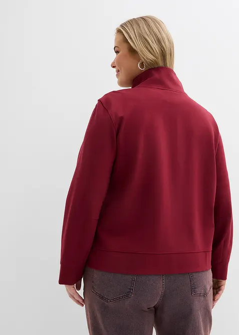 Felpa con zip in morbido Punto di Roma, bonprix