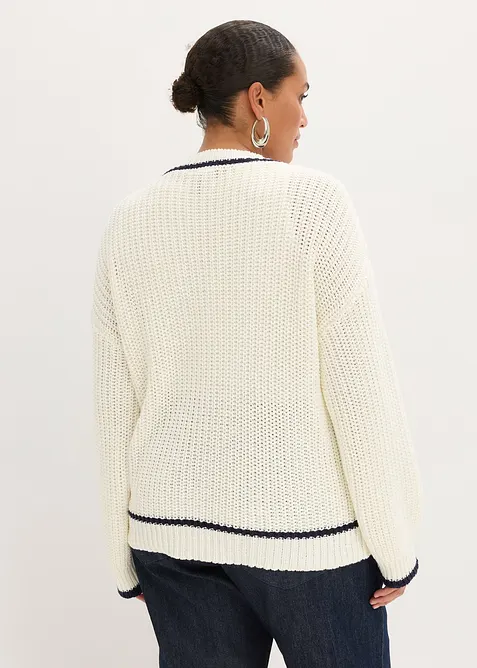 Cardigan a maglia grossa in misto cotone, bonprix