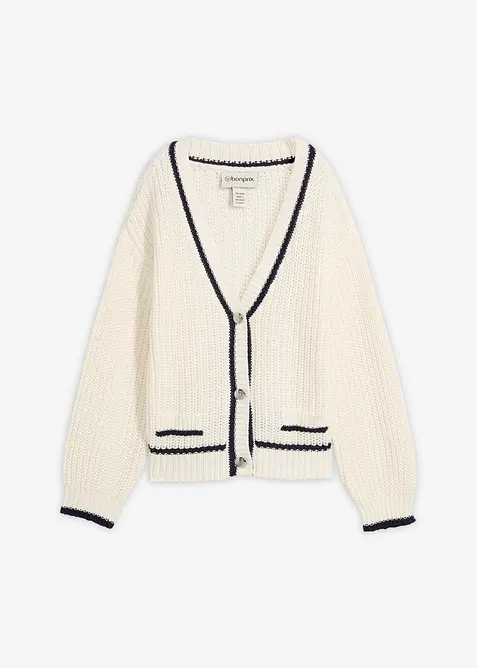 Cardigan a maglia grossa in misto cotone, bonprix