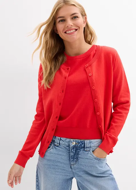 Cardigan in filato fine, bonprix